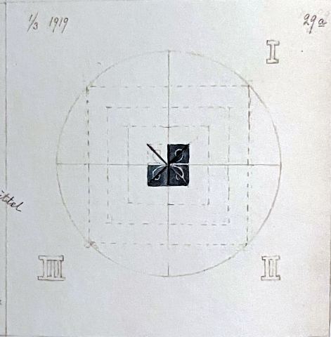 Circle with Squares and Cross