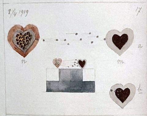 Hearts with letter labels